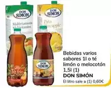 Supeco Don simón - bebidas varios sabores o té limón o melocotón oferta