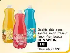Supeco Don simón - bebida piña-coco, sandía, limón-fresa o limón-frambuesa oferta