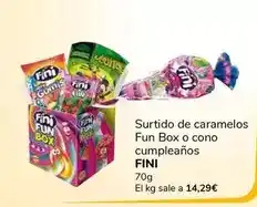 Supeco Fini - surtido de caramelos fun box o cono cumpleaños oferta