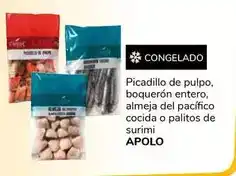 Supeco Apolo - picadillo de pulpo, boquerón entero, almeja del pacífico cocida o palitos de surimi oferta