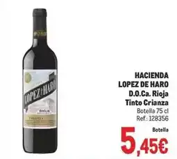 Makro Lopez de haro - hacienda d.o.ca. rioja tinto crianza oferta