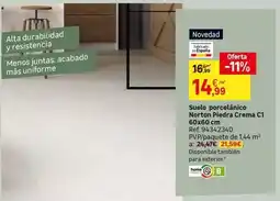 Leroy Merlin Norton - suelo porcelanico piedra crema c11 60x60 cm oferta