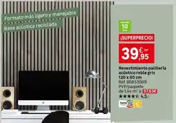 Leroy Merlin Home - revestimiento pallileria acústico roble gris 120 x 80 cm oferta