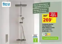 Leroy Merlin Roca - conjunto ducha termostatico new miltos oferta
