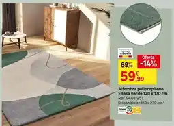 Leroy Merlin Edesa - alfombra polipropileno édesa verde 120 x 170 cm oferta