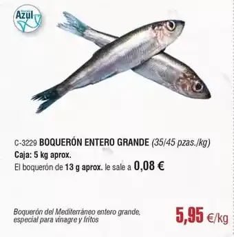Abordo Boquerón entero grande oferta