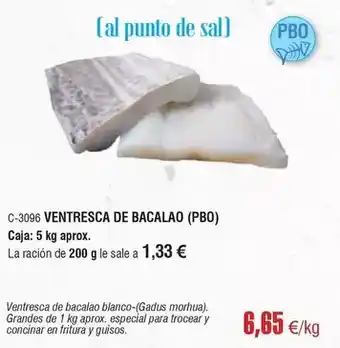 Abordo Ventresca de bacalao oferta