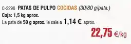 Abordo Patas de pulpo cocidas oferta