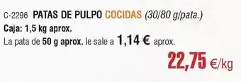 Abordo Patas de pulpo cocidas oferta