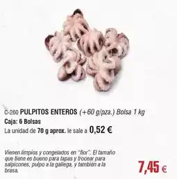 Abordo Flor - pulpitos enteros oferta