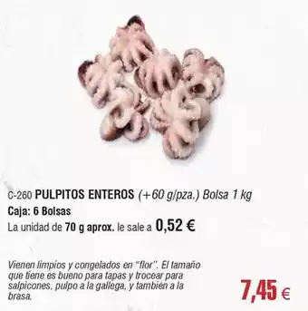 Abordo Flor - pulpitos enteros oferta