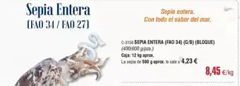 Abordo El sabor - sepia entera oferta