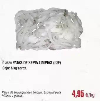 Abordo Patas de sepia limpias oferta