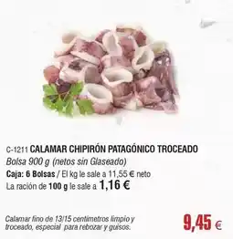 Abordo Calamar chipirón patagónico troceado oferta
