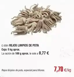 Abordo Rejos limpios de pota oferta
