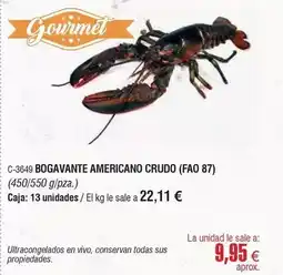 Abordo Gourmet - bogavante americano crudo (fao 87) oferta
