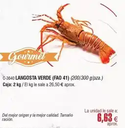 Abordo Gourmet - langosta verde oferta