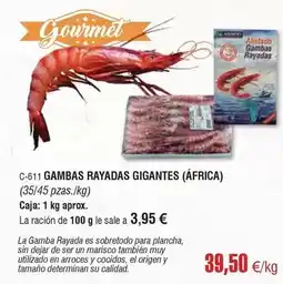 Abordo Gourmet - gambas rayadas gigantes oferta