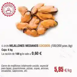 Abordo Mejillones medianos cocidos oferta