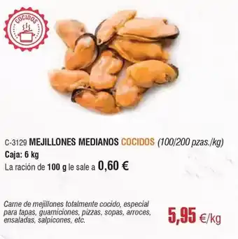 Abordo Mejillones medianos cocidos oferta