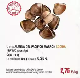 Abordo Almeja del pacifico marrón cocida oferta