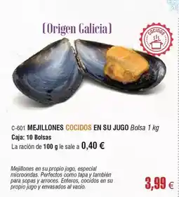 Abordo Origen - mejillones cocidos en su jugo oferta