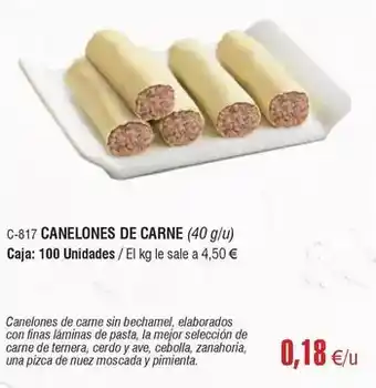 Abordo Canelones de carne oferta