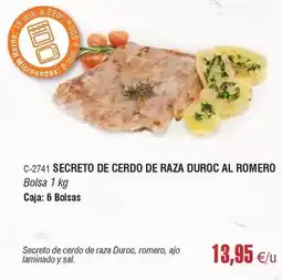 Abordo Duroc - secreto de cerdo de raza duroc al romero oferta