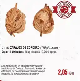 Abordo Sarmiento - zarajos de cordero oferta