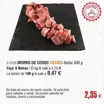 Abordo Morro de cerdo cocido oferta