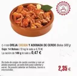 Abordo Oreja cocida y adobada de cerdo oferta