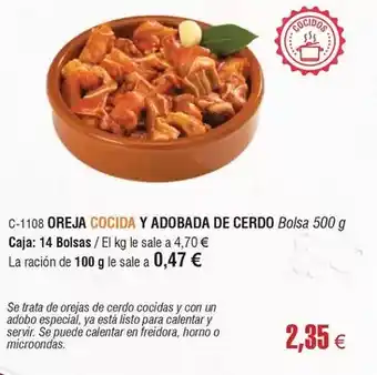 Abordo Oreja cocida y adobada de cerdo oferta