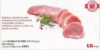 Abordo Solomillo de cerdo oferta