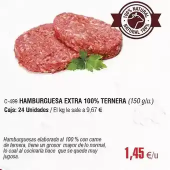 Abordo Hamburguesa extra 100% ternera oferta