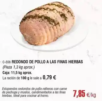 Abordo Redondo - de pollo a las finas hierbas oferta