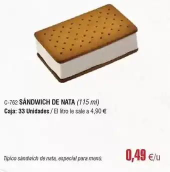 Abordo Sandwich de nata oferta