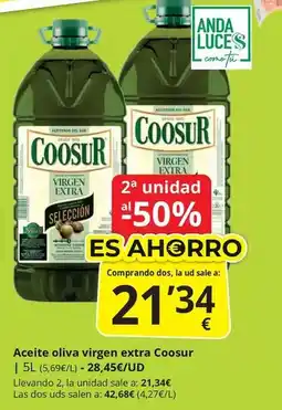 Supermercados MAS Coosur - aceite oliva virgen extra oferta