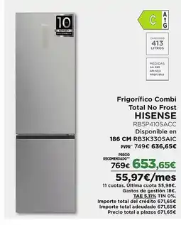 El Corte Inglés HISENSE Frigorífico Combi Total No Frost oferta