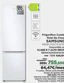 El Corte Inglés SAMSUNG Frigorífico Combi Total No Frost oferta