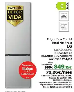 El Corte Inglés LG Frigorífico Combi Total No Frost oferta