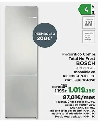 El Corte Inglés BOSCH Frigorífico Combi Total No Frost oferta