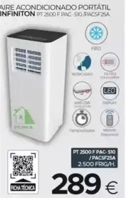 Tien 21 INFINITON Aire acondicionado portátil aire acondicionado portátil infiniton pt 2050 f pac-f75/pacsft7a oferta