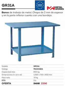 Ferri Banco de trabajo de metal oferta