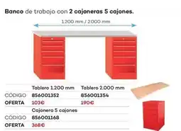 Ferri Banco de trabajo con 2 cajoneras 5 cajones oferta