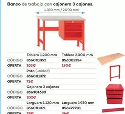Ferri Banco de trabajo con cajonera 3 cajones oferta