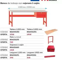 Ferri Banco de trabajo con cajonera 1 cajon oferta
