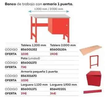 Ferri Banco de trabajo con armario 1 puerta oferta