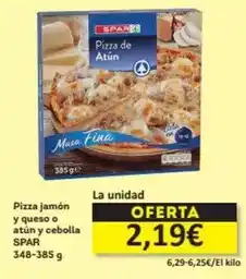 Economy Cash Spar - pizza jamon y queso o atun y cebolla oferta