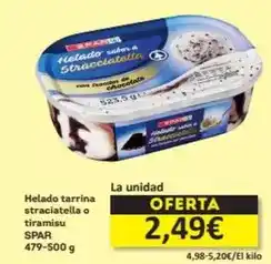Economy Cash Spar - helado tarrina straciatella o tiramisu oferta