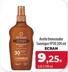 Spar Tenerife Ecran - aceite bronceador sunnique fp30 oferta